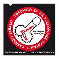 NAKLEJKI KARNY KU*AS ZA ZŁE PARKOWANIE SAMOCHODEM 100SZT KARNE NA SZYBĘ