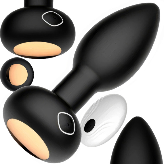 KOREK ANALNY 10 FUNKCJI WIBRACJI STEROWANY ZA POMOCĄ PILOTA WODOODPORNY 