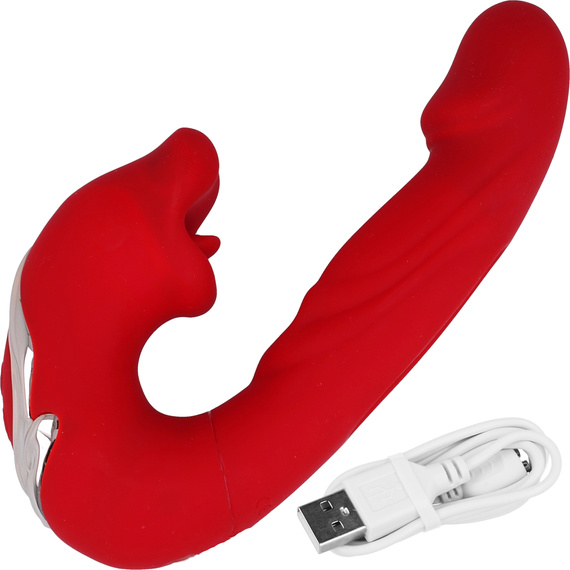 Wibrator Damski 3w1 Usta Z Trzepoczącym Językiem Ekskluzywny Masażer LeLex