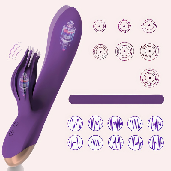 Wibrator Damski Tulipan Silikonowy Masażer Punktu G I Łechtaczki USB LeLex