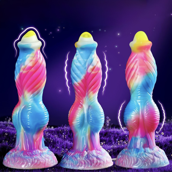 WIELOFUNKCYJNY WIBRATOR FANTAZYJNE KOLOROWE DILDO WAGINALNO-ANALNE NA PILOT