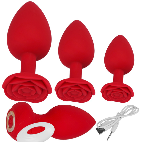 MEGA ZESTAW ANALNY KOREK WIBRUJĄCY 10 FUNKCJI + ANAL PLUG 3X RÓŻNE ROZMIARY