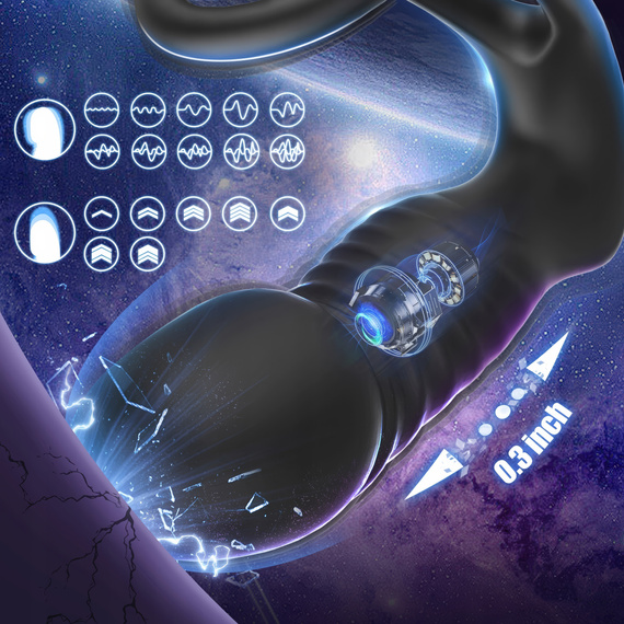 WIBRATOR ANALNY WIELOFUNKCYJNY  MASAŻER PROSTATY 7 TRYBÓW ROTACJI NA PILOTA