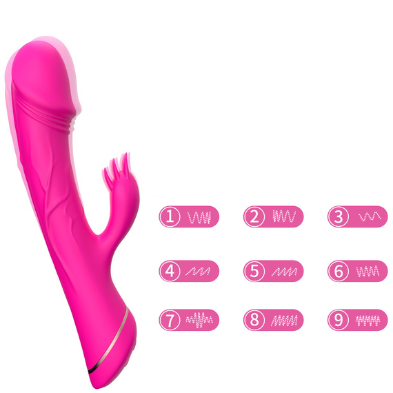 Wibrator Wielofunkcyjny Punkt G Łechtaczka Masażer Silikon USB Różowy LeLex