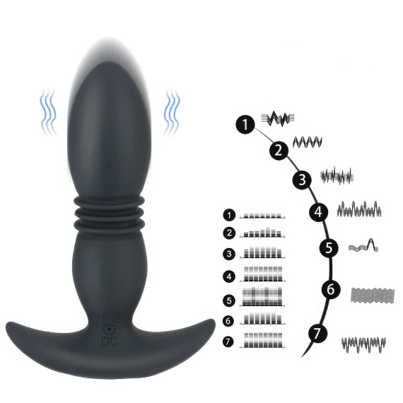 POSUWISTY MASAŻER PROSTATY KOREK ANALNY PLUG Z WIBRACJĄ DO MASAŻU ODBYTU