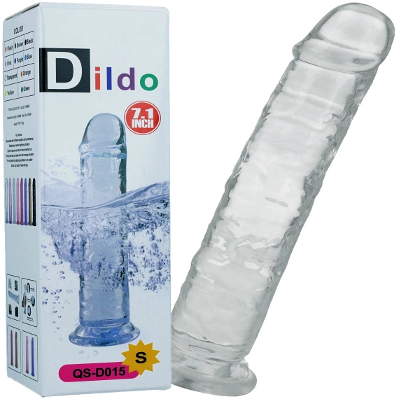 ELASTYCZNE ŻELOWE DILDO REALISTYCZNY SZTUCZNY PENIS 18 CM NA PRZYSSAWCE
