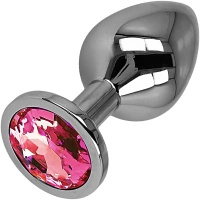 METALOWY KOREK ANALNY Z KRYSZTAŁEM - DUŻY ROZMIAR ALUMINIUM PLUG ANUS