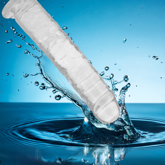 ELASTYCZNE ŻELOWE DILDO REALISTYCZNY SZTUCZNY PENIS 18 CM NA PRZYSSAWCE