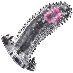 NAJEŻONA KOLCZASTA ŻELOWA NAKŁADKA NA PENISA Z WIBRACJAMI WYPIEŚCI POCHWĘ