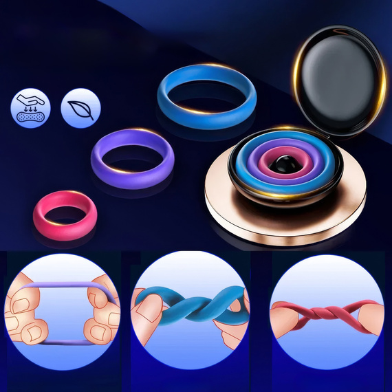 Pierścienie Na Penisa Zestaw 3szt Różne Rozmiary Silikonowe Ring Sex LeLex