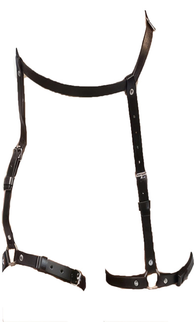 SKÓRZANY PAS DO POŃCZOCH - UPRZĄŻ NA UDA BDSM HARNESS SUPER OSTRY SEX