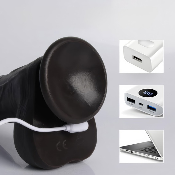 WIELOFUNKCYJNY WIBRATOR SEX DILDO Z PRZYSSAWKĄ RUCH POSUWISTY PILOT+APP