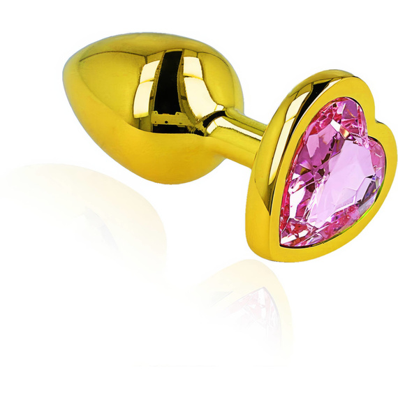 METALOWY ELEGANCKI KOREK ANALNY Z KOLOROWYM KRYSZTAŁEM SERCE SEX PLUG ANAL