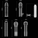 ZESTAW 5  EREKCYJNYCH NAKŁADEK NA PENISA MEGA WYPUSTKI SEKS UROZMAICENIE