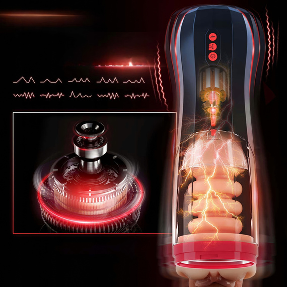 Realistyczny Masturbator Męski Posuwisty Ruch Góra-Dół Z Wypustkami LeLex