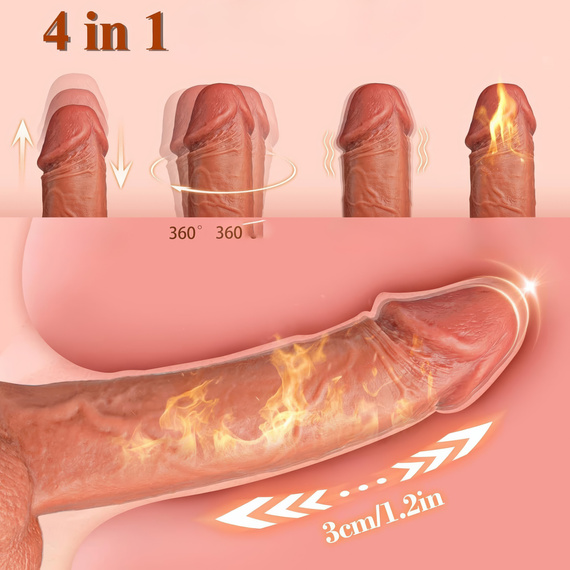 SEX DILDO REALISTYCZNY WIBRATOR ROTACYJNY PCHAJĄCY PENIS TELESKOP NA PILOTA