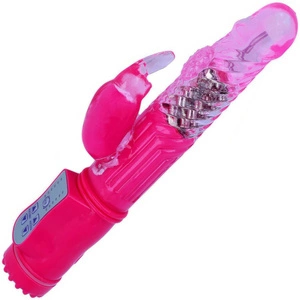 SEX WIBRATOR ZE STYMULATOREM ROTACYJNY GORA-DÓŁ Z KULECZKAMI - 36 FUNKCJI