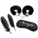 Zestaw Erotyczny Kajdanki Opaska Na Oczy Piórka BDSM Prezent Dla Par LeLex