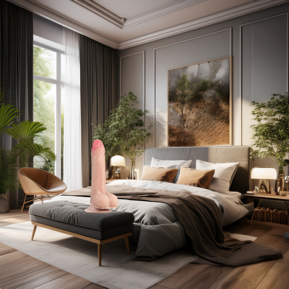 MEGA REALISTYCZNY GIĘTKI PENIS DILDO Z RUCHOMĄ SKÓRKĄ I MOCNĄ PRZYSSAWKĄ