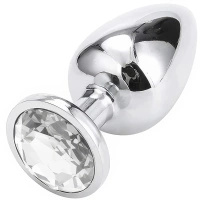 METALOWY KOREK ANALNY Z PIĘKNYM WYKOŃCZENIEM W POSTACI KRYSZTAŁKA WTYCZKA