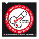 NAKLEJKI KARNY KU*AS ZA ZŁE PARKOWANIE 400SZT KARNE MOCNE NAKLEJKI NA SZYBĘ