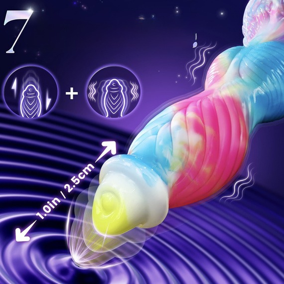 WIELOFUNKCYJNY WIBRATOR FANTAZYJNE KOLOROWE DILDO WAGINALNO-ANALNE NA PILOT