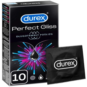 DUREX PREZERWATYWY PERFECT GLISS 10 szt DODATKOWO NAWILŻANE ANALNE