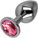 XL METALOWY KOREK ANALNY Z KRYSZTAŁEM - ŚREDNI ROZMIAR PLUG DO MASAŻU ANUSA