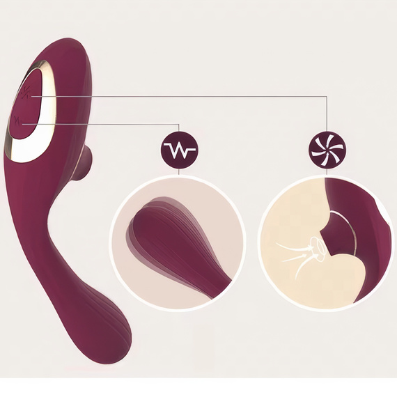 Nowoczesny Wibrator 2w1 Punkt G I Łechtaczki Ssący Masażer Premium LeLex