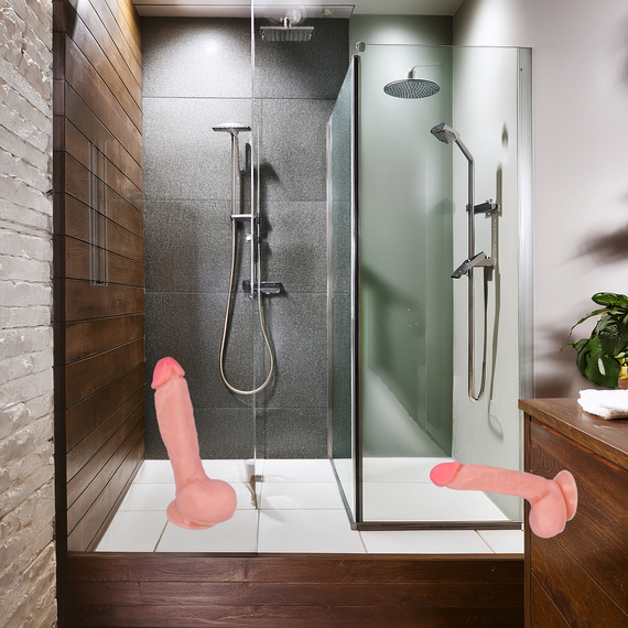 DILDO MĘSKI CZŁONEK Z PRZYSSAWKĄ ZYLASTY PENIS XXL DUŻE MIĘSISTE JĄDRA