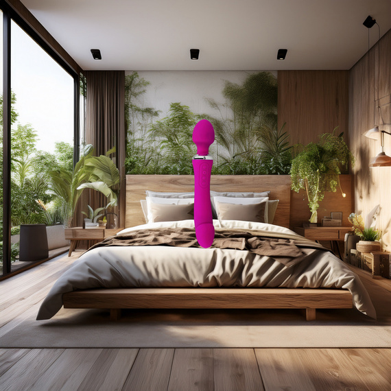 LUKSUSOWY WIBRATOR DAMSKI 2w1 PODGRZEWANY DO 45stC - USB DAWCA ORGAZMÓW