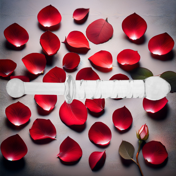 SZKLANE DILDO POCHWOWO-ANALNE PAŁKA PENIS ZE SZKŁA PLUG DO PIESZCZOT