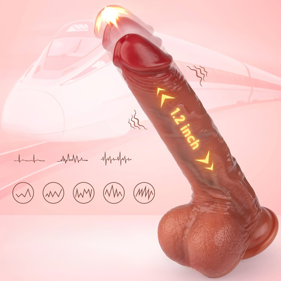 SEX DILDO REALISTYCZNY WIBRATOR ROTACYJNY PCHAJĄCY PENIS TELESKOP NA PILOTA