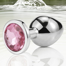 METALOWY KOREK ANALNY Z KRYSZTAŁEM - DUŻY ROZMIAR ALUMINIUM PLUG ANUS