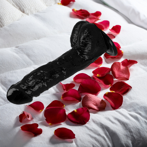 DUŻY 22 CM REALISTYCZNY PENIS DILDO Z PRZYSSAWKĄ MEGA JĄDARA I ŻYŁY