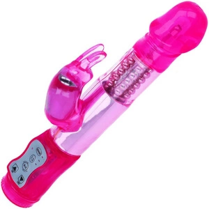 SEX WIBRATOR POCHWOWY ZE STYMULATOREM ANALNYM RUCH ROTACYJNY GÓRA-DÓŁ