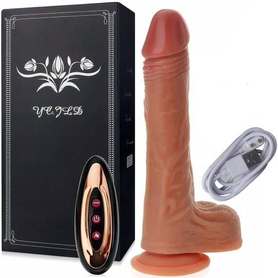 PENIS DILDO Z RUCHEM POSUWISTYM I ROTACYJNYM PODGRZEWANY DO 42 stC WIBRATOR