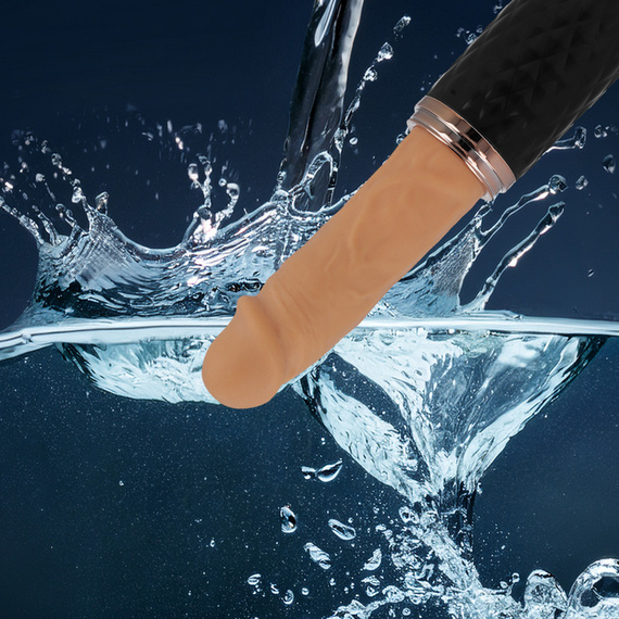 ELEGANCKI I NIEPOZORNY GIĘTKI PENIS DILDO WIBRATOR Z PRZYSSAWKĄ POSUWISTY 