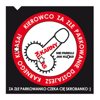 NAKLEJKI KARNY KU*AS ZA ZŁE PARKOWANIE 400SZT KARNE MOCNE NAKLEJKI NA SZYBĘ