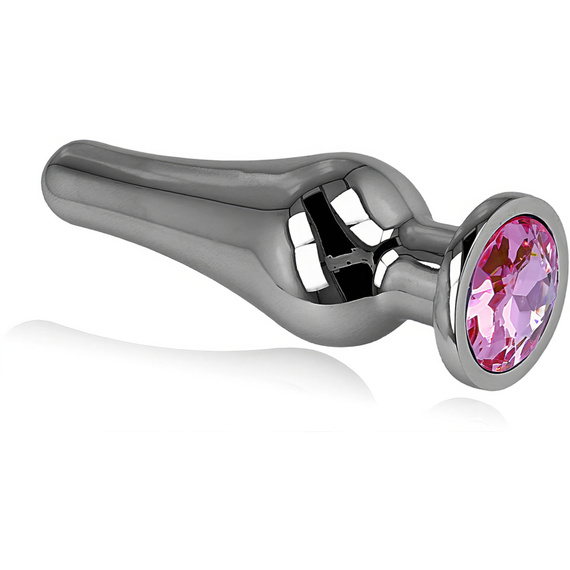 SMUKŁY KOREK ANALNY Z METALU I I KRYSZTAŁKIEM OZDOBNYM ANALNA PENETRACJA