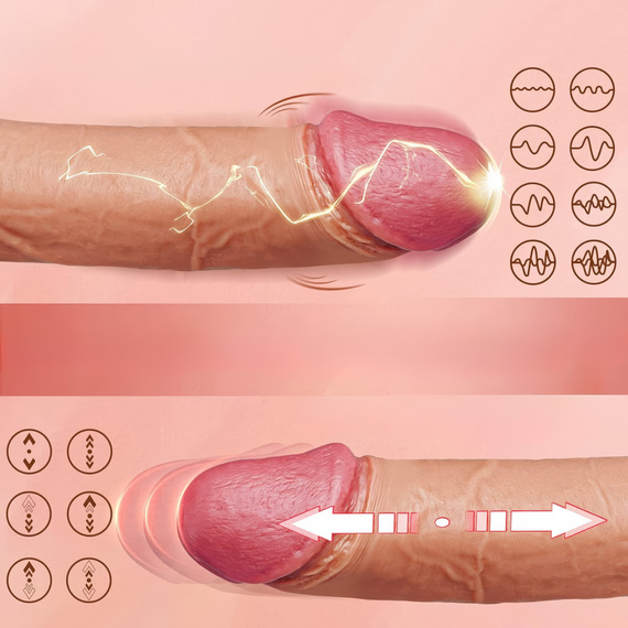 SEX DILDO REALISTYCZNY WIBRATOR ROTACYJNY PCHAJĄCY PENIS TELESKOP NA PILOTA