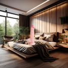 PENIS NA PRZYSSAWCE REALISTYCZNY WYGLĄD ELASTYCZNE SEX DILDO Z JĄDRAMI 