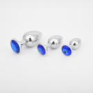 METALOWY KOREK ANALNY PLUG ZESTAW 3 KORKÓW S M L GRANATOWY DIAMENCIK