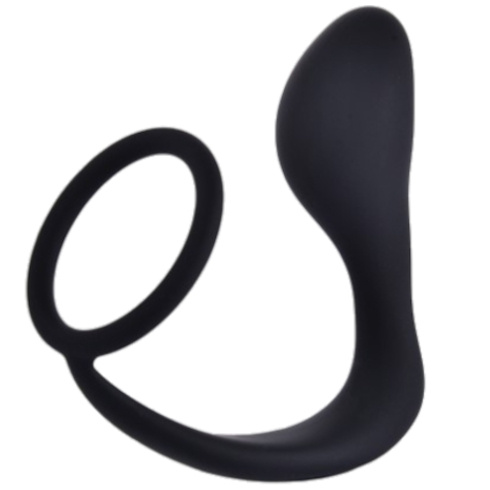 MASAŻER PROSTATY Z ELASTYCZNYM PIERŚCIENIEM NA PENISA KOREK ANALNY PLUG