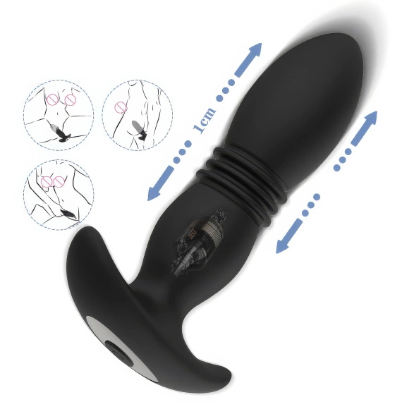 POSUWISTY MASAŻER PROSTATY KOREK ANALNY PLUG Z WIBRACJĄ DO MASAŻU ODBYTU