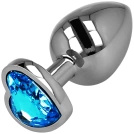 KOREK ANALNY Z KRYSZTAŁEM - METALOWY Z OZDOBĄ MIŁOSNĄ SERCE ANALNA ROZKOSZ