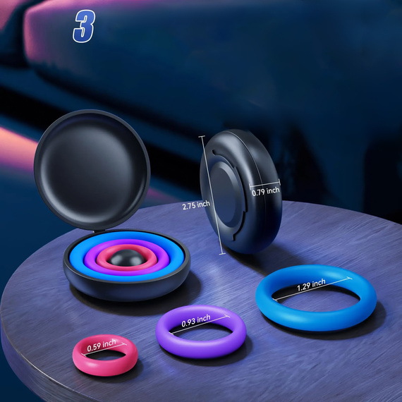 Pierścienie Na Penisa Zestaw 3szt Różne Rozmiary Silikonowe Ring Sex LeLex