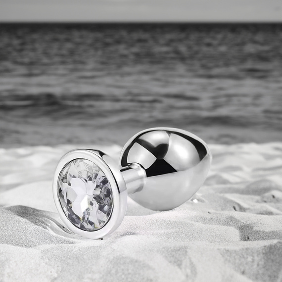 METALOWY KOREK ANALNY Z PIĘKNYM WYKOŃCZENIEM W POSTACI KRYSZTAŁKA WTYCZKA