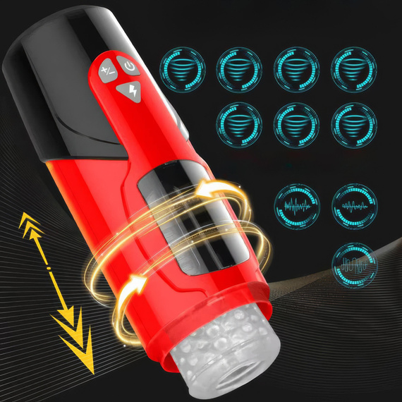 Masturbator Męski Posuwisty Obrotowy Automatyczny Sex Tuba Wypustki LeLex