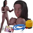 DMUCHANA SEX LALKA DWA TUNELE POCHWA ANUS Z WYPUSTKAMI WIBRUJĄCE JAJECZKO